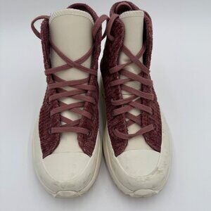 Converse Run Star A03252C Sneakers Womens  6 Dark Wine Velour Platform Shoes
